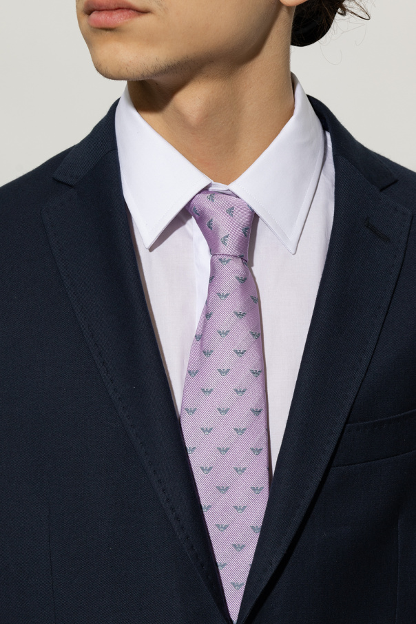 GenesinlifeShops Argentina Purple Silk tie Emporio Armani